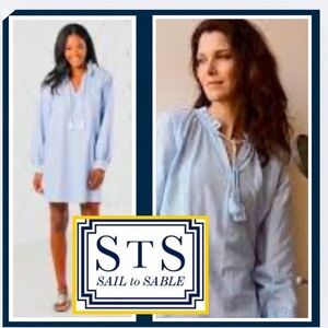 Sail to Sable,Softly Ruffled Mini Dress or Tunic, Tassled Front, EUC, Size XSP